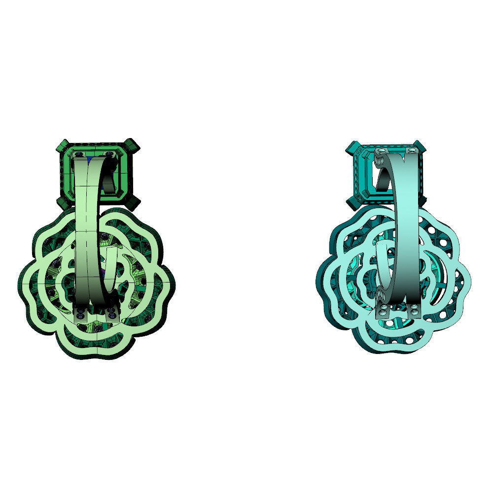 Camelia Ring Double Diamonds Pave 3D print model_11