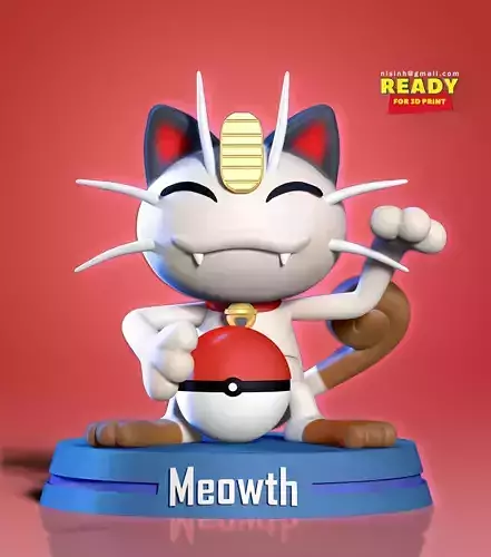 Lucky Meowth - Pokemon Fanart Free 3D print model