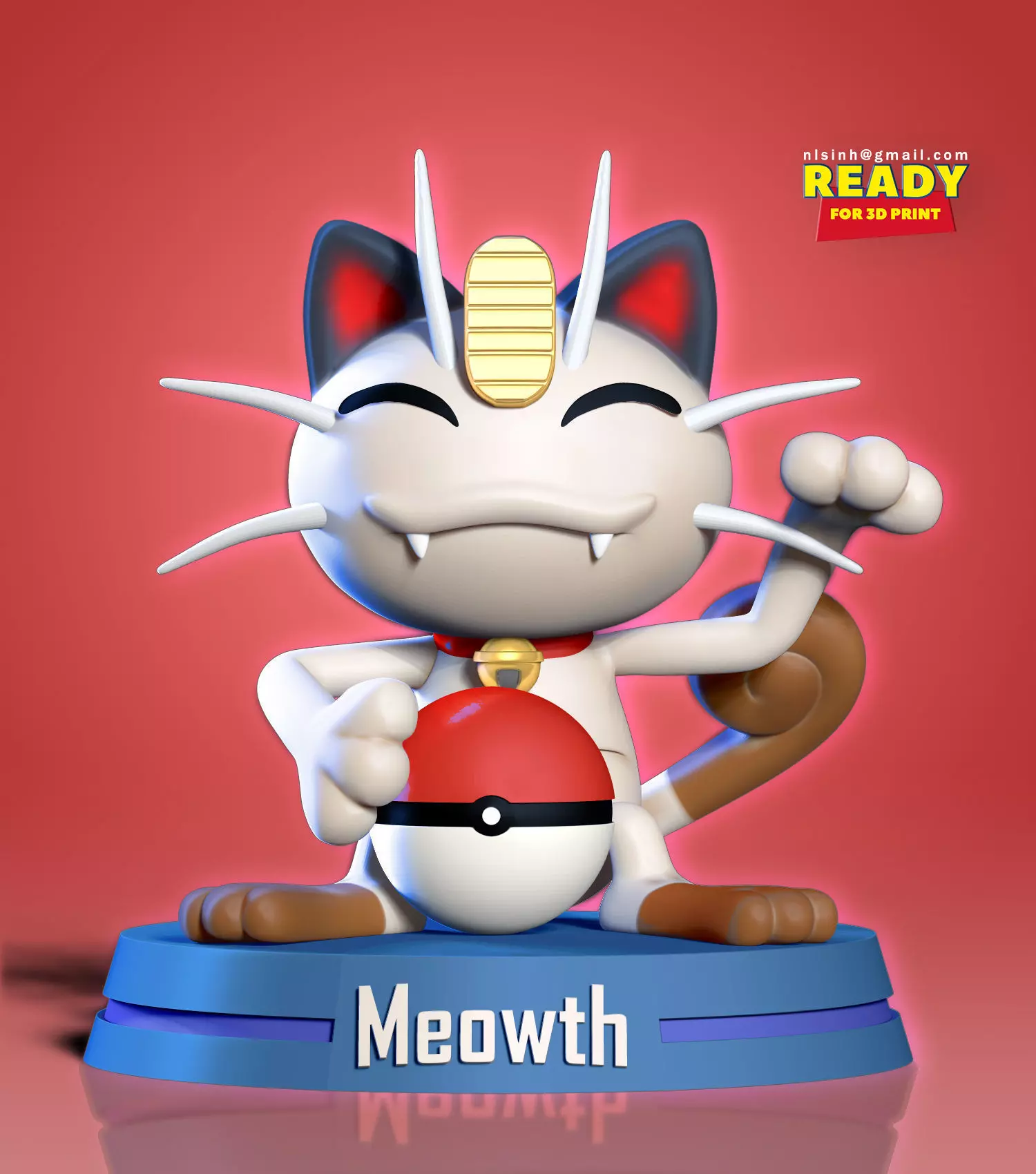 Lucky Meowth - Pokemon Fanart Free 3D print model