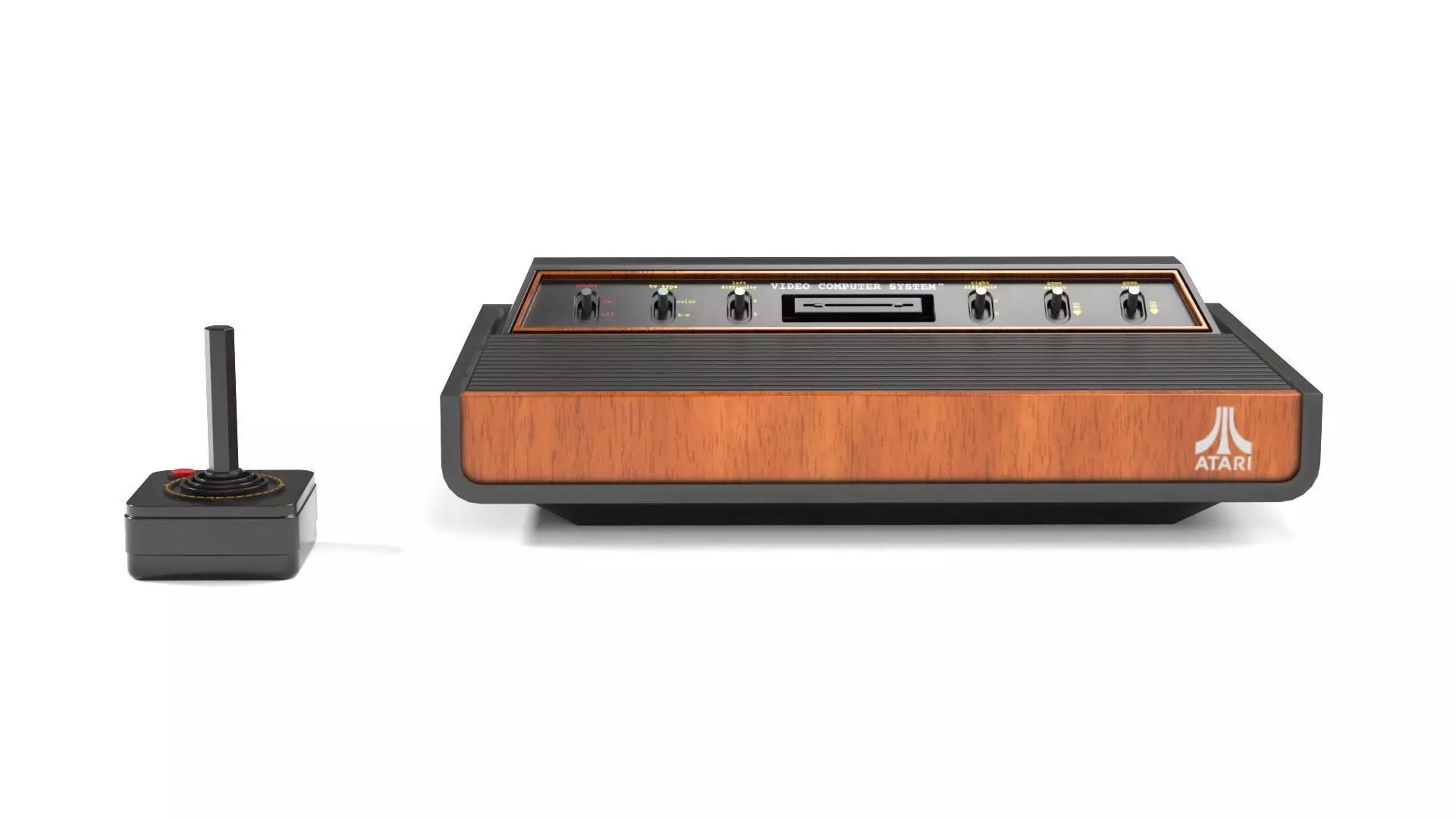 Atari wooden computer with remote control Free 3D model