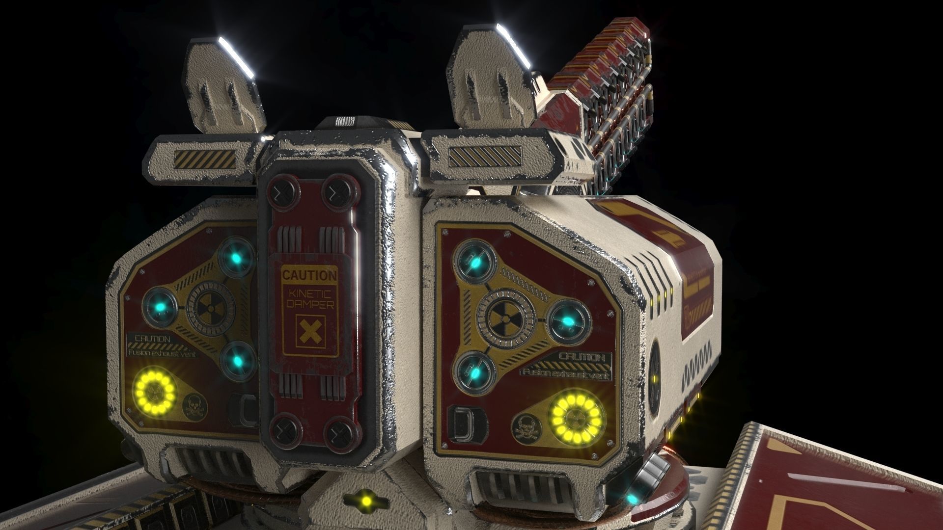 Imperial Medium Railgun 3D model animated CGTrader