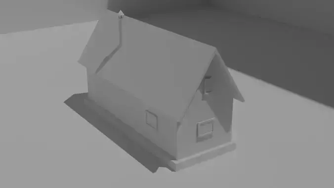 Low-polygonal one-storey village house