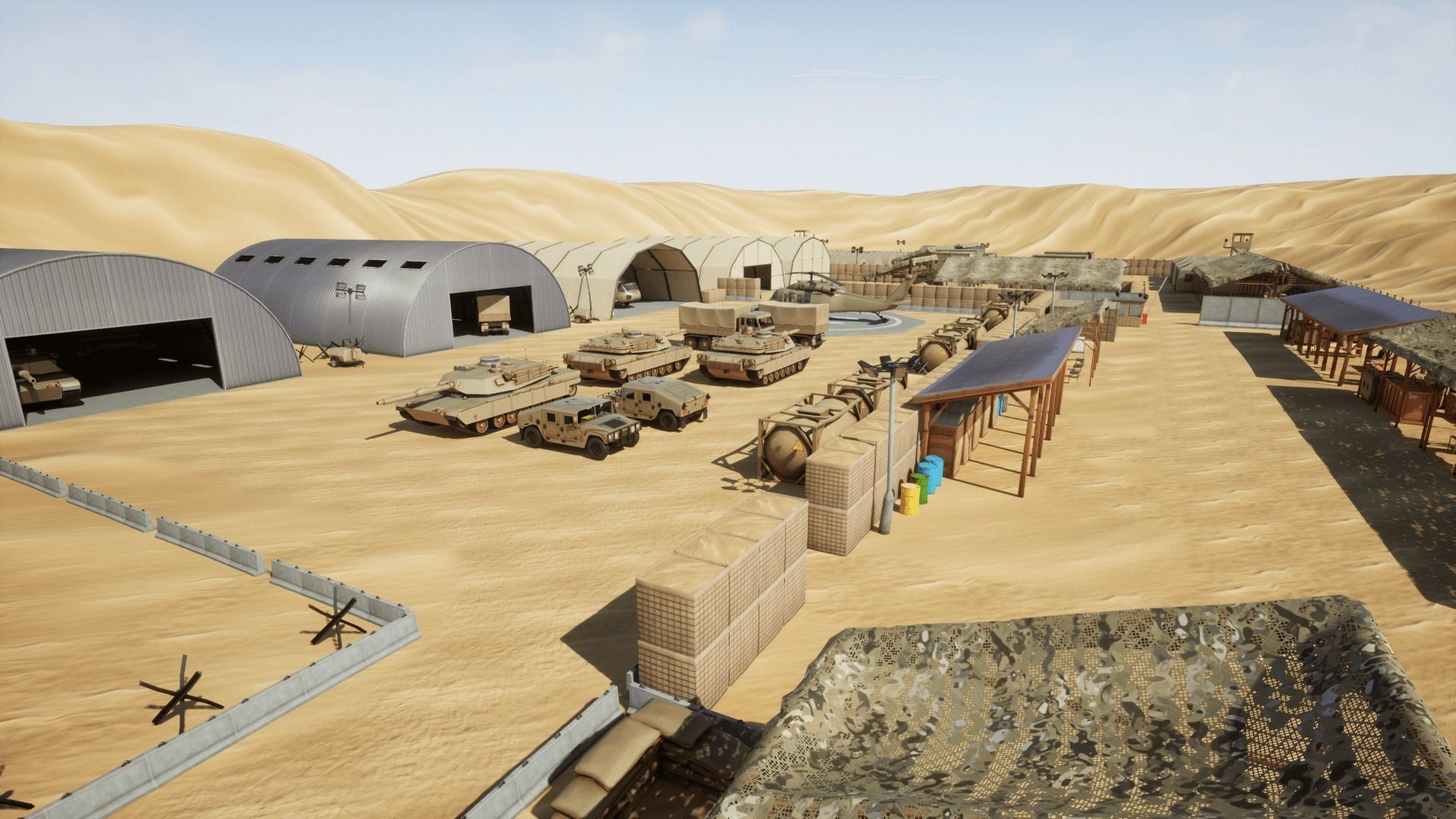 Military Base Stylized Environment Low-poly 3D model_4