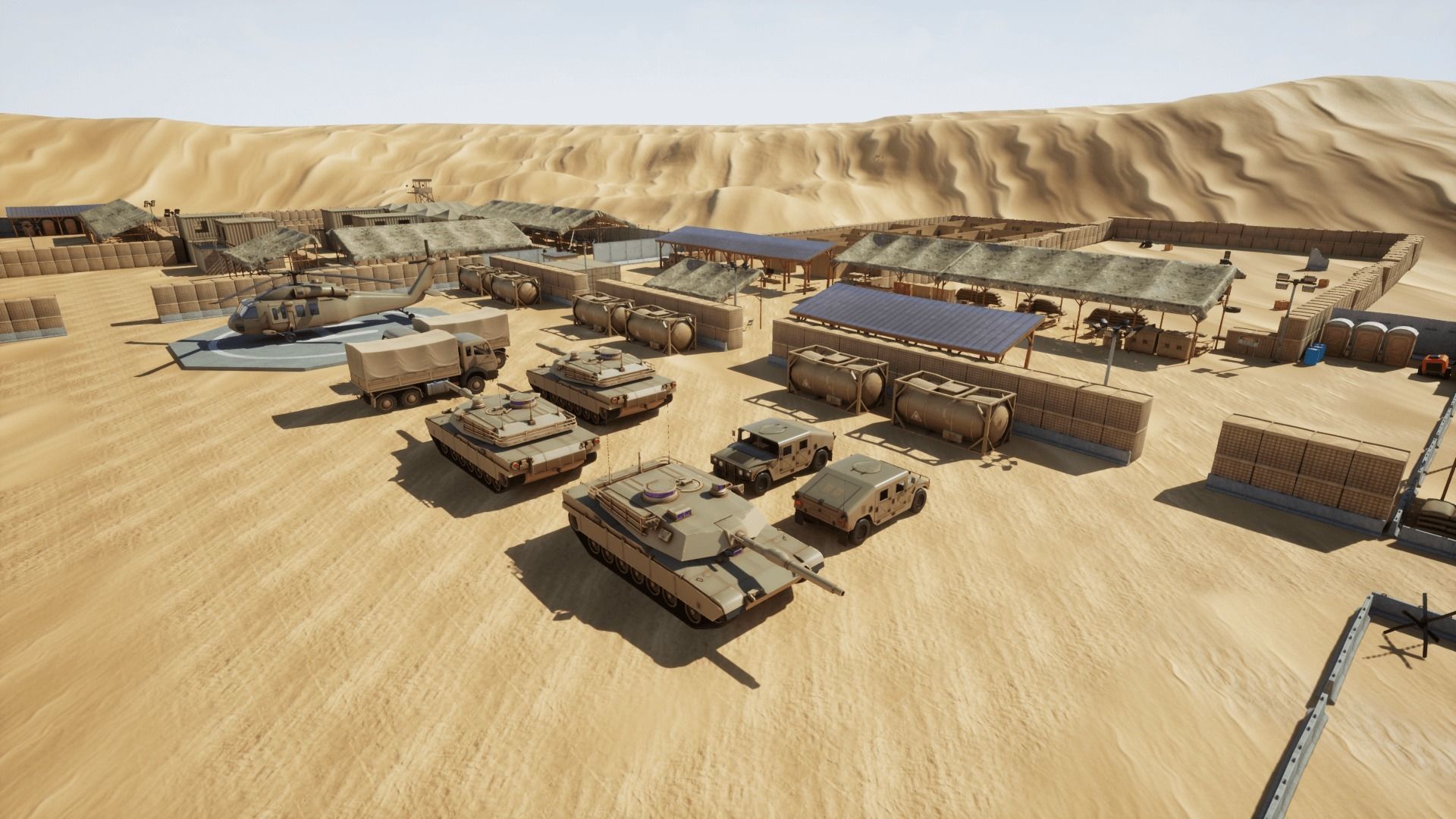 Military Base Stylized Environment Low-poly 3D model_8