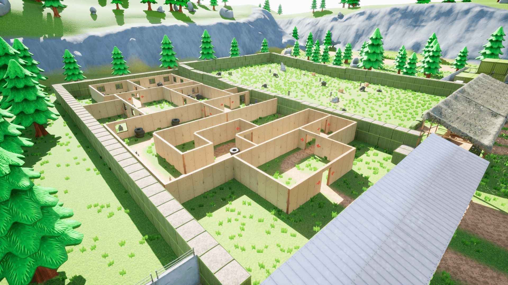 Military Base Stylized Environment Low-poly 3D model_12