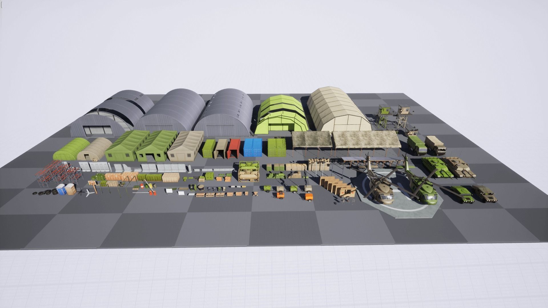 Military Base Stylized Environment Low-poly 3D model_26