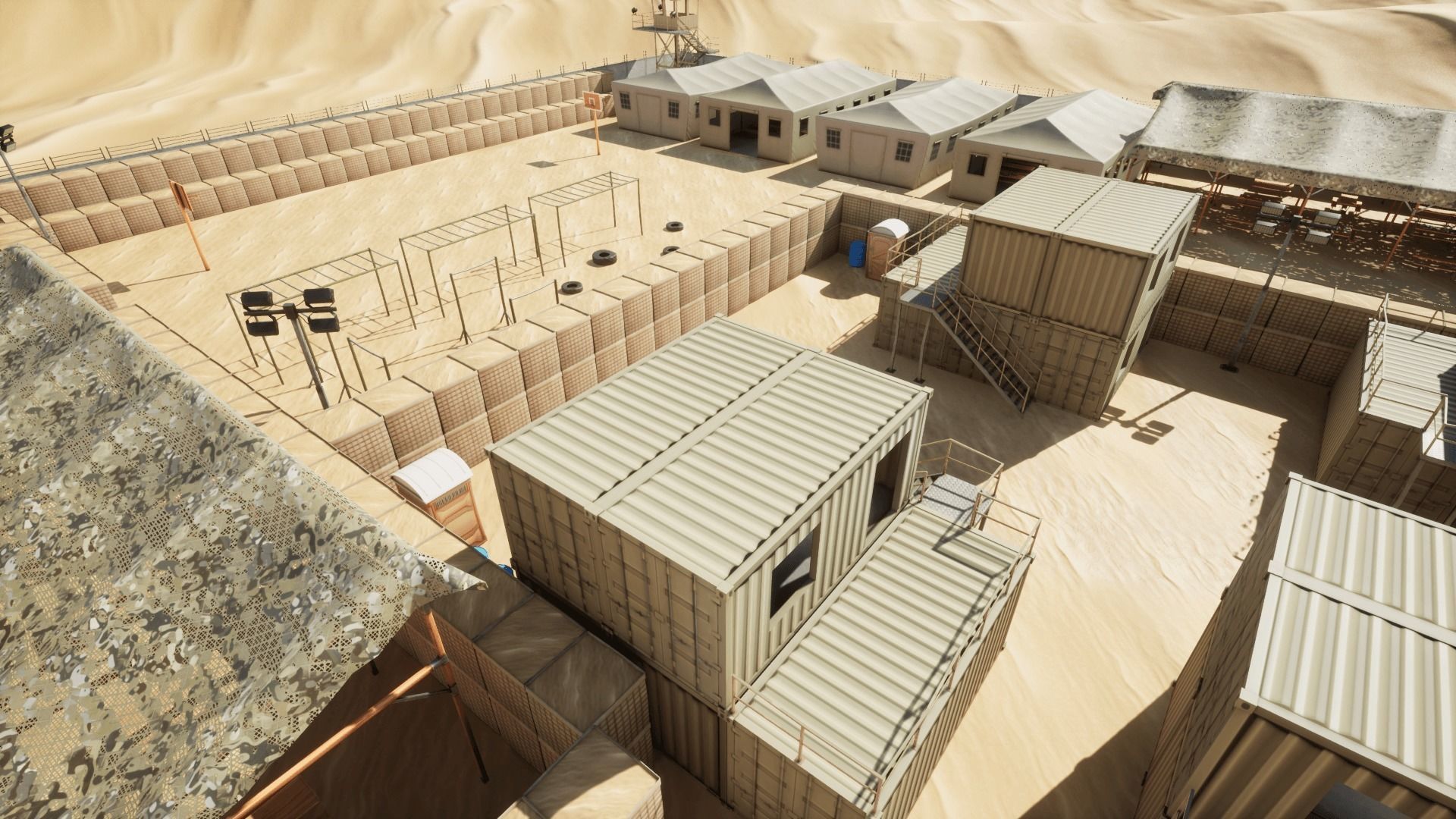Military Base Stylized Environment Low-poly 3D model_5