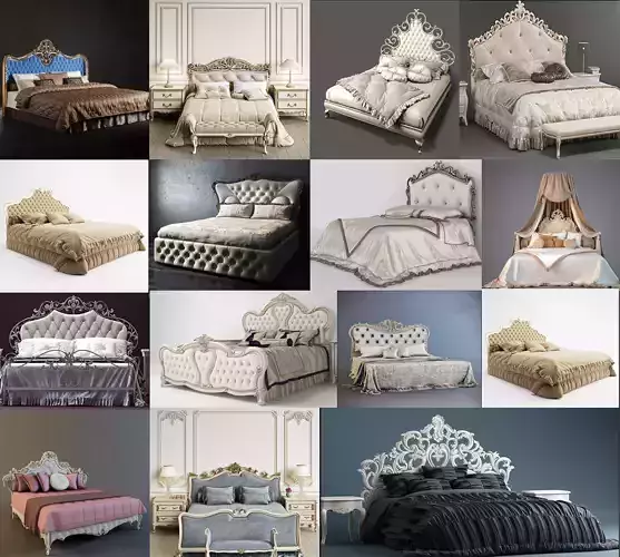 Classic Bed Collection Vol 01 15 Items  3D model