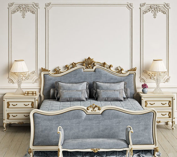 Classic Bed Collection Vol 01 15 Items  3D model 7