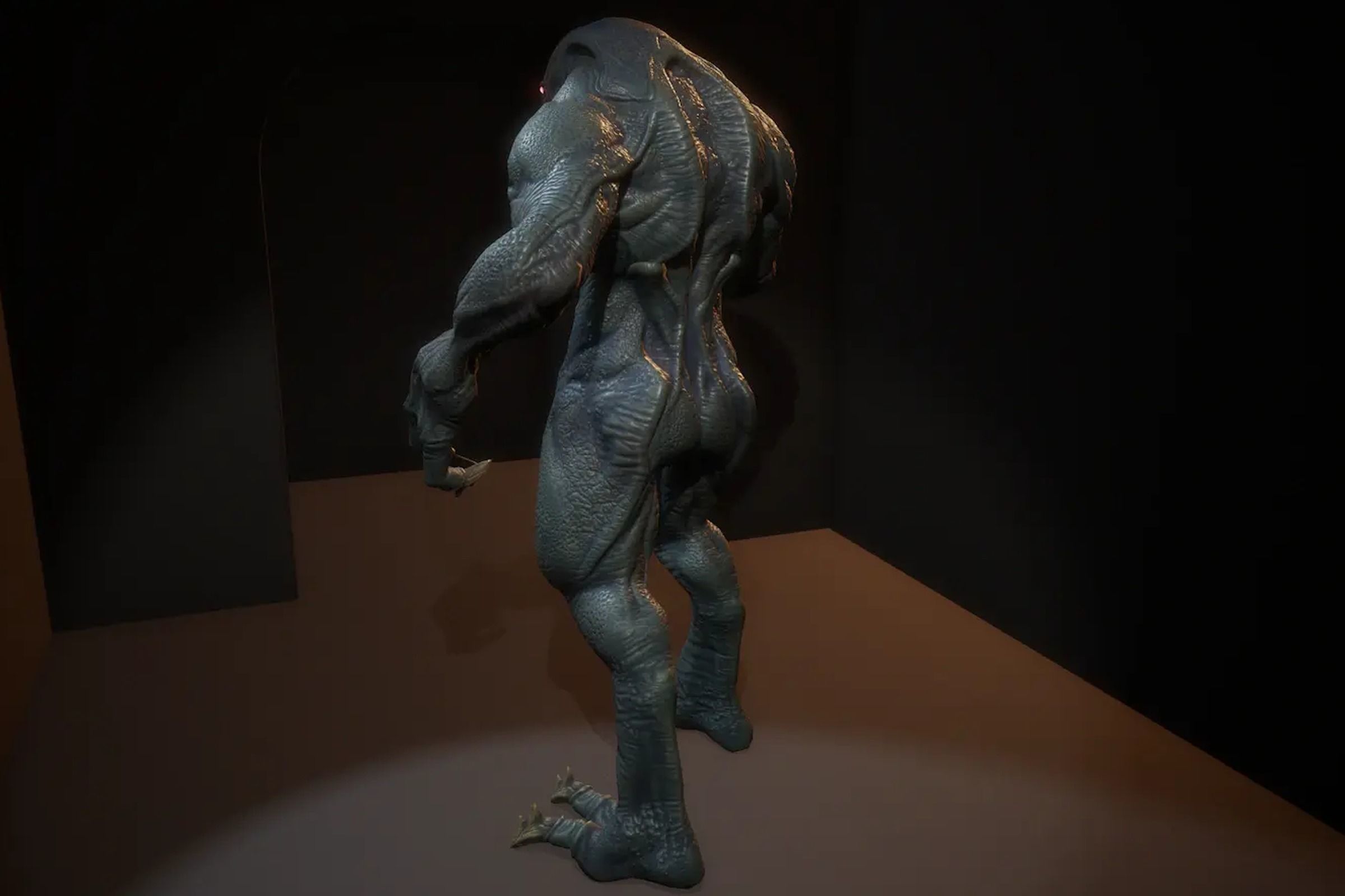 Reptilian monster Low-poly 3D model_5