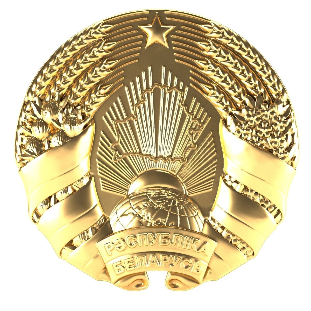 Coat of Arms of the Republic of Belarus 2021 3D print model_1