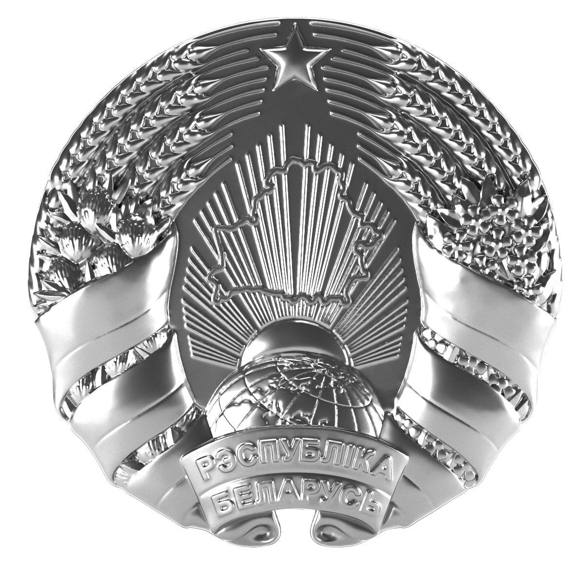 Coat of Arms of the Republic of Belarus 2021 3D print model_6
