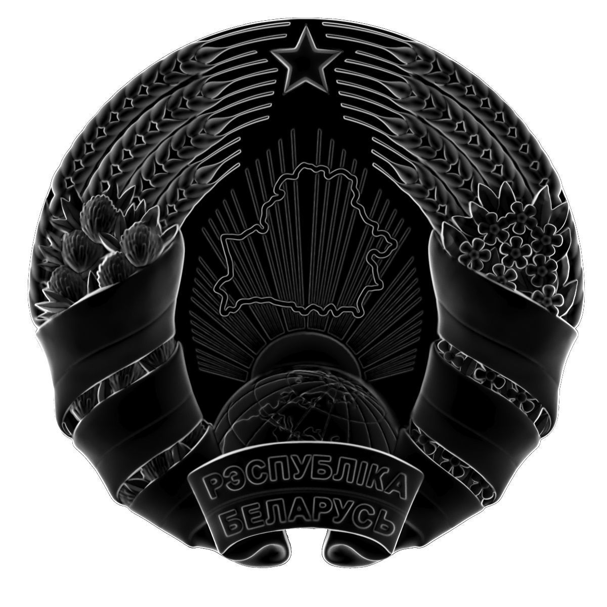 Coat of Arms of the Republic of Belarus 2021 3D print model_3