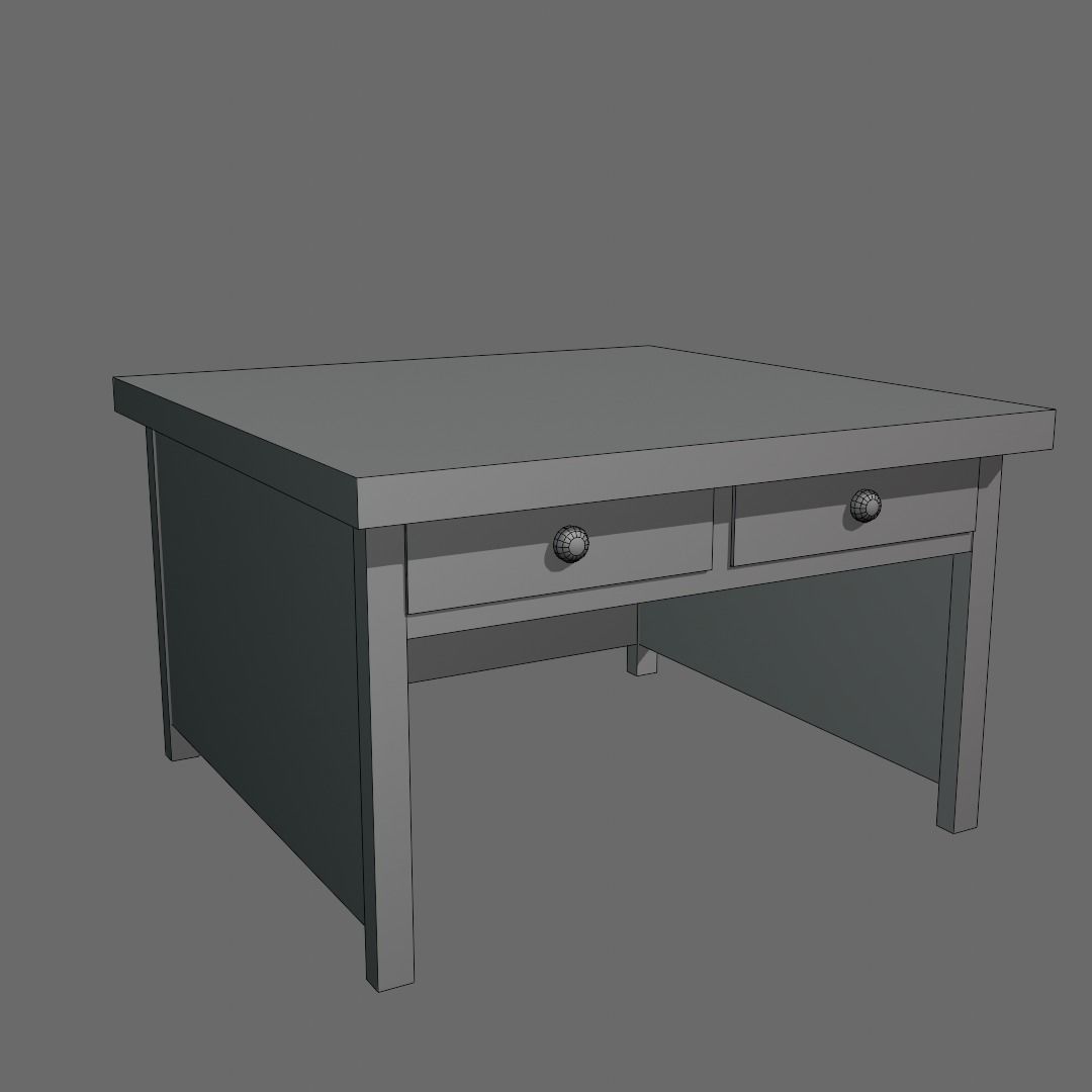 Old wooden table desk vintage  Low-poly 3D model_5