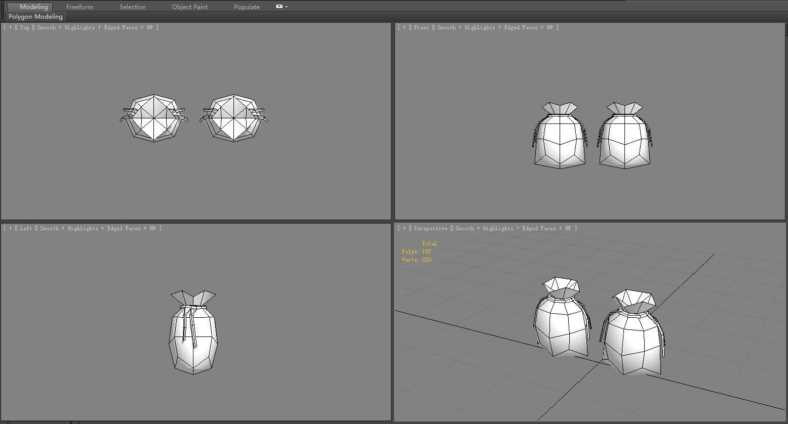 Cartoon Fu Bao - lucky bag - red wedding envelope - money bag Low-poly 3D model_5