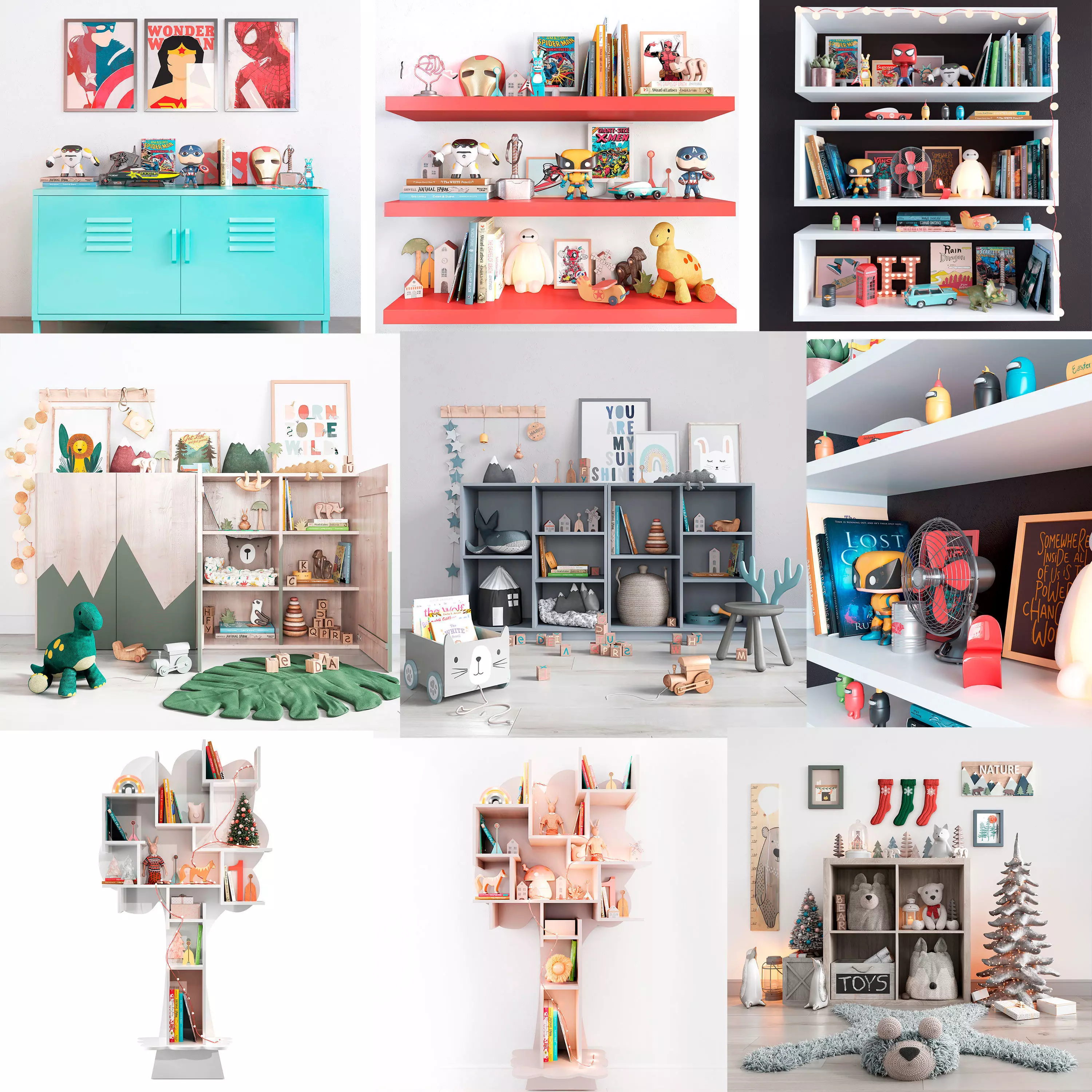 Furniture sets for children rooms 3D Model Collection_0