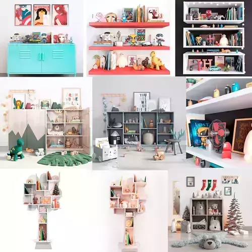 Furniture sets for children rooms 3D Model Collection