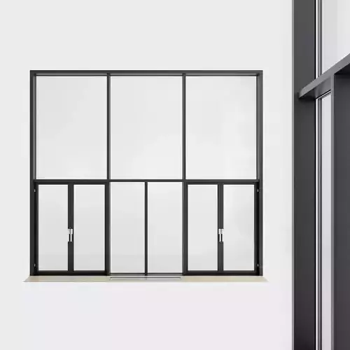 Panoramic windows Door Entrance 105 Low-poly 3D model