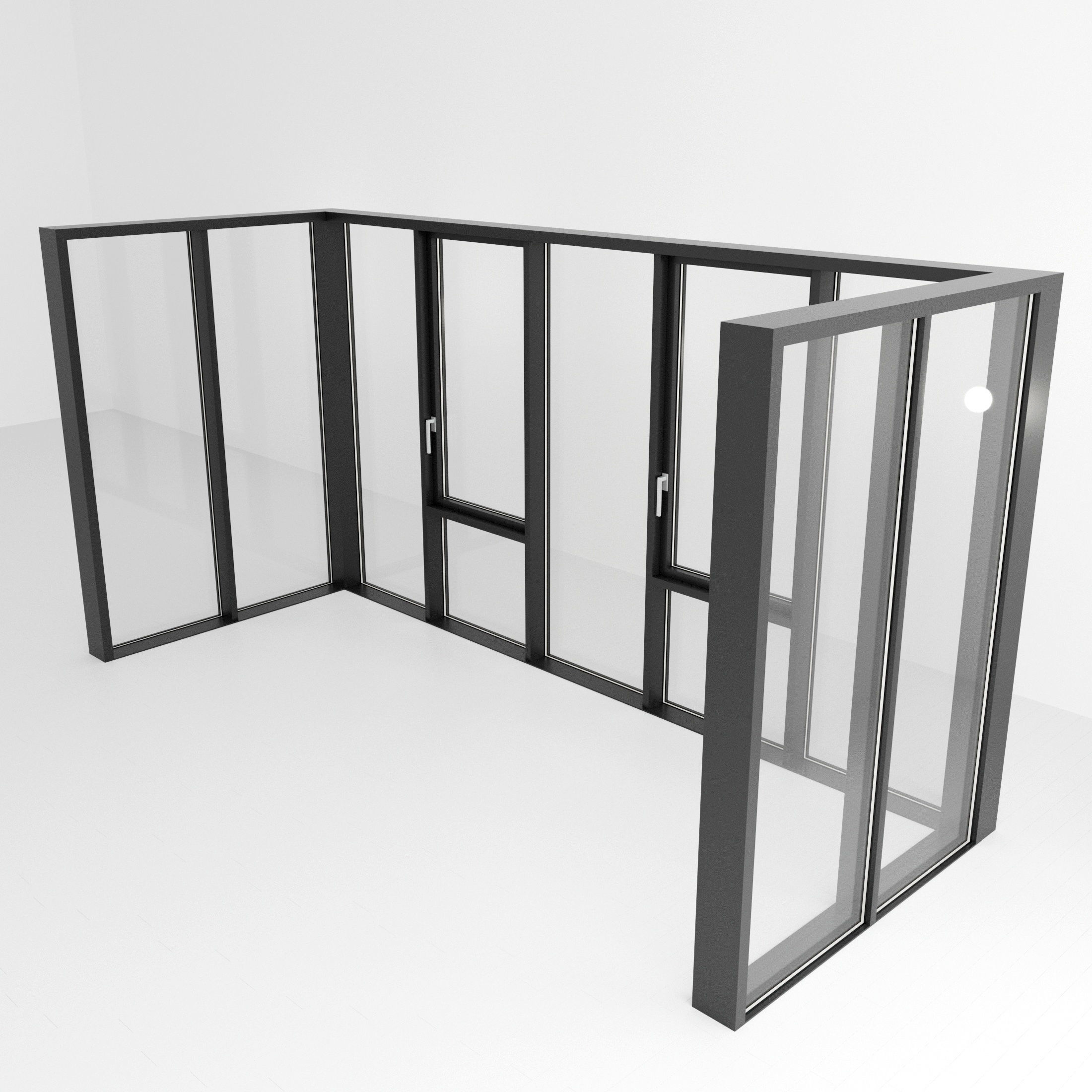 Panoramic glazing Stained glass 103 Low-poly 3D model_1