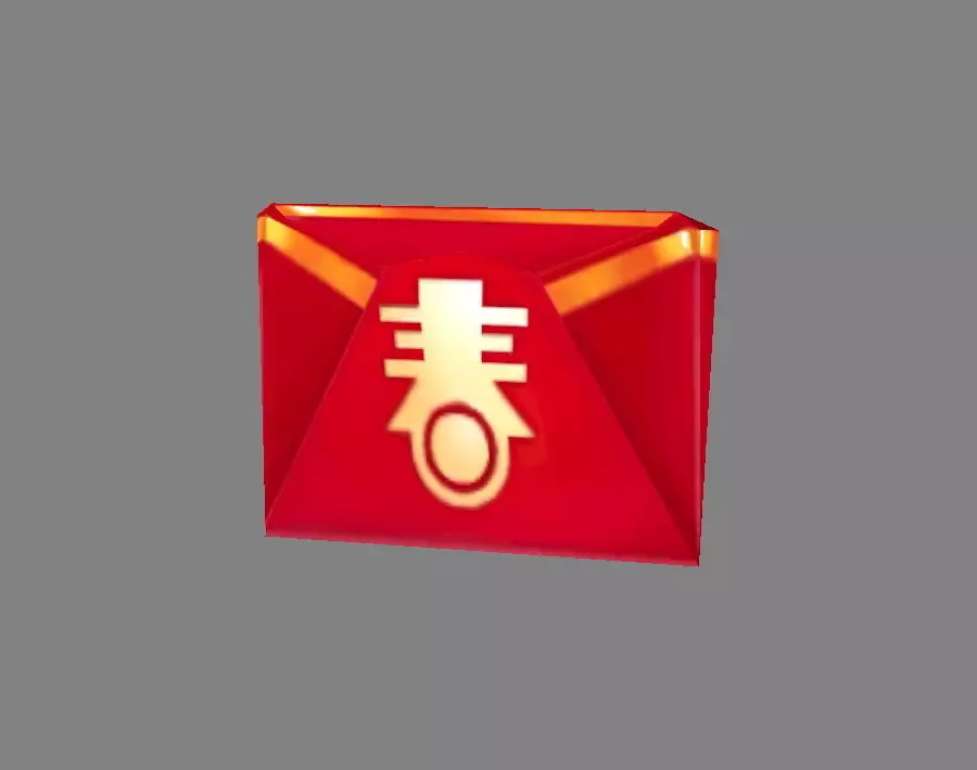 Cartoon chinese new year red envelope Low-poly 3D model_0
