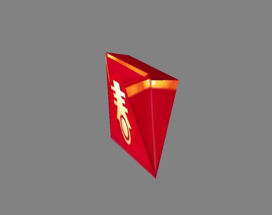 Cartoon chinese new year red envelope Low-poly 3D model_1
