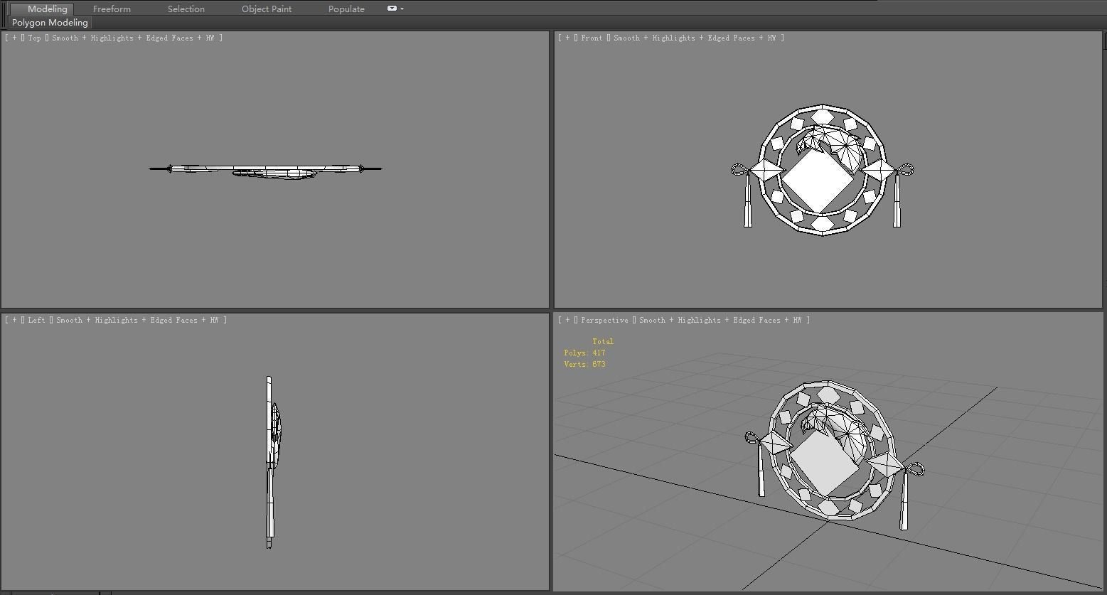 Cartoon Spring Festival Ornaments - Chinese New Year Stickers Low-poly 3D model_5