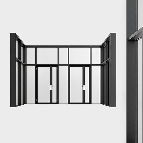 Panoramic windows Door Entrance 8 Low-poly 3D model