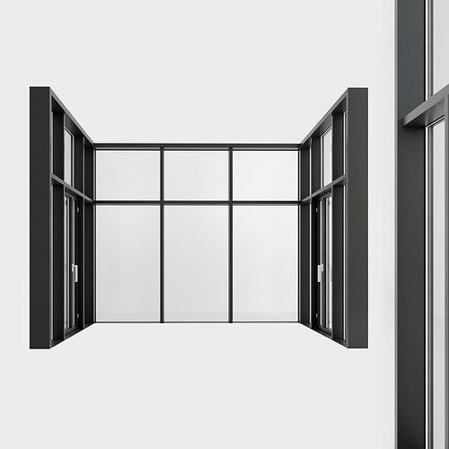 Panoramic windows Door Entrance 4 Low-poly 3D model