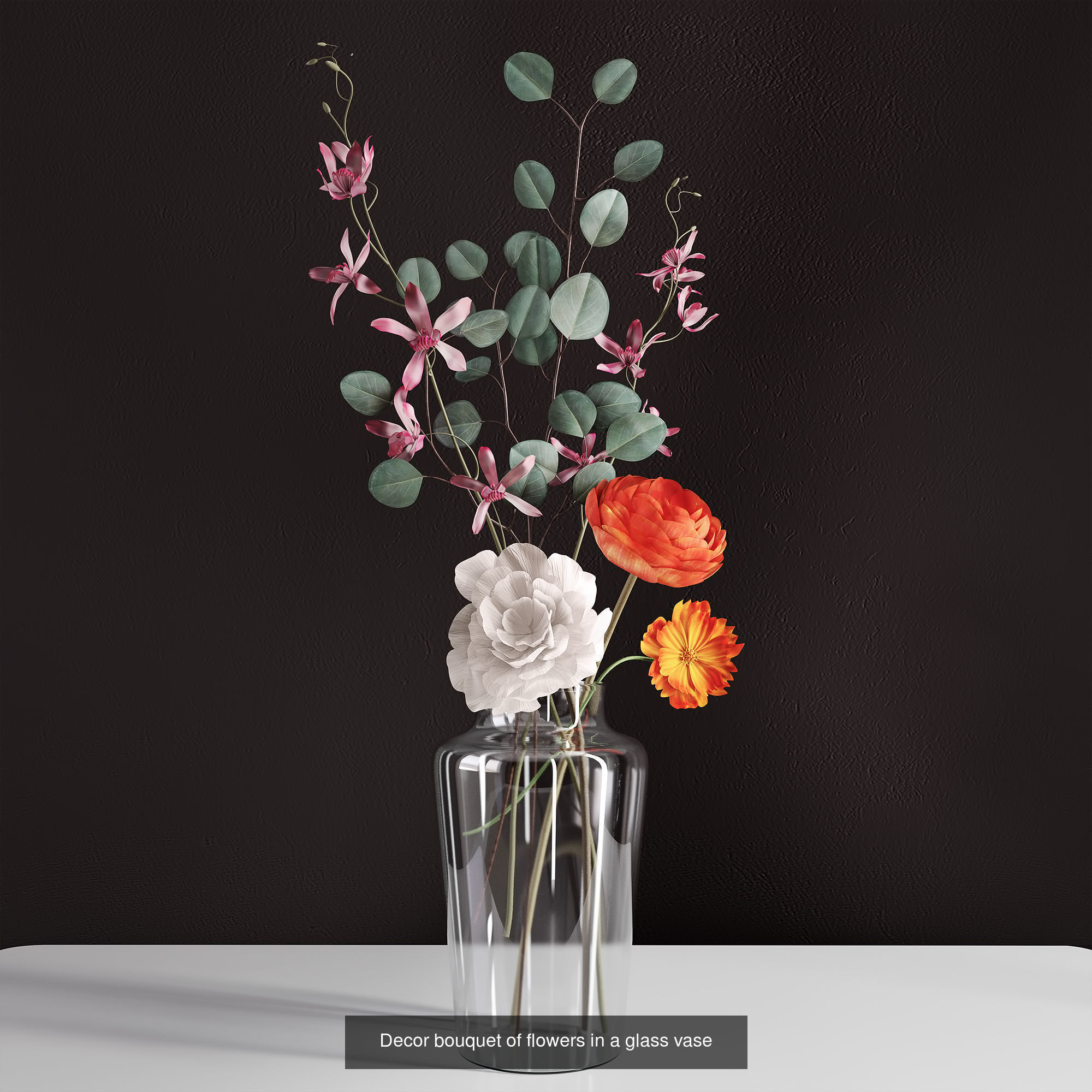 Bouquets of flowers in vases 3D Model Collection_3