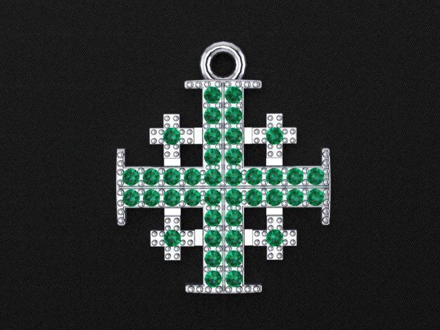 Jerusalem Holy Land Cross 3D print or cnc model 3D print model_4