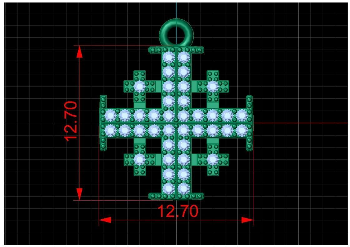 Jerusalem Holy Land Cross 3D print or cnc model 3D print model_1