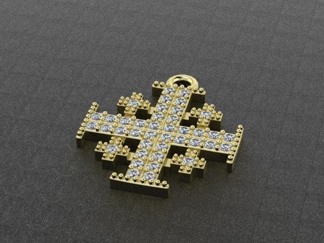 Jerusalem Holy Land Cross 3D print or cnc model 3D print model_3