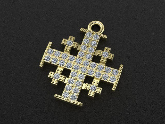 Jerusalem Holy Land Cross 3D print or cnc model 3D print model_2