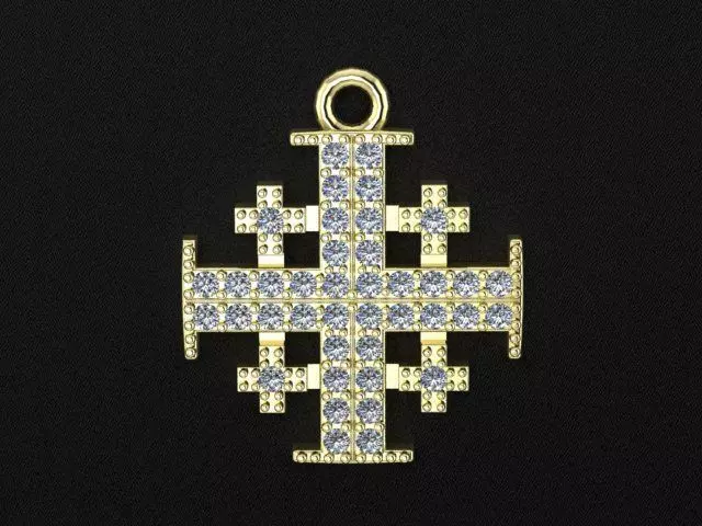 Jerusalem Holy Land Cross 3D print or cnc model 3D print model_0