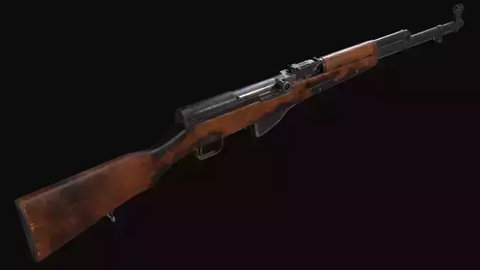 Old soviet semi automatic rifle SKS Free low-poly 3D model