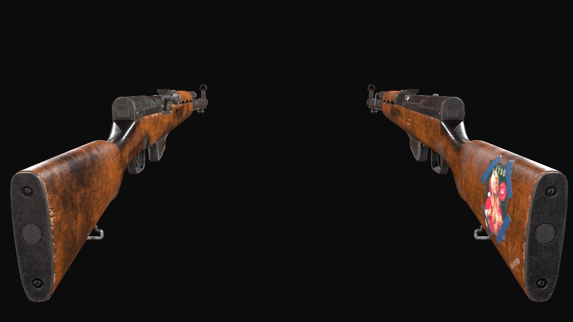 Old soviet semi automatic rifle SKS Free low-poly 3D model_6