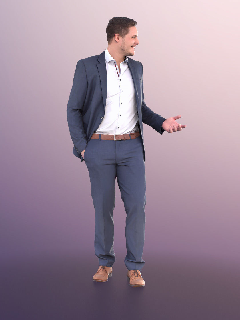 Liam 11124 - Standing Business Man Talking 3D model_3