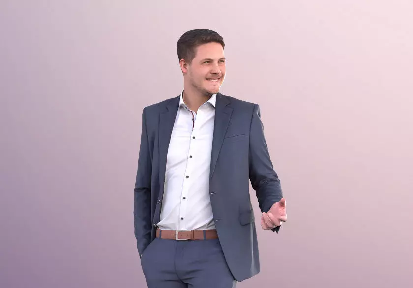 Liam 11124 - Standing Business Man Talking 3D model_0