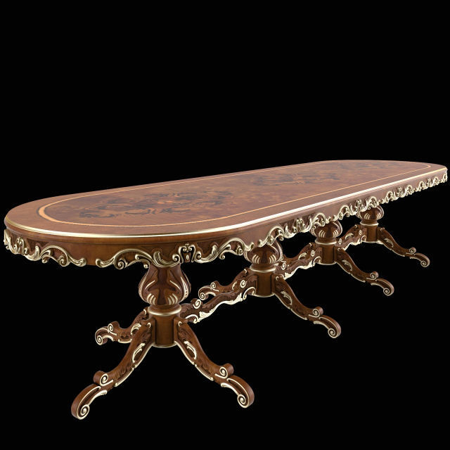 Classic Table Collection Vol 01 15 Items  3D model_7