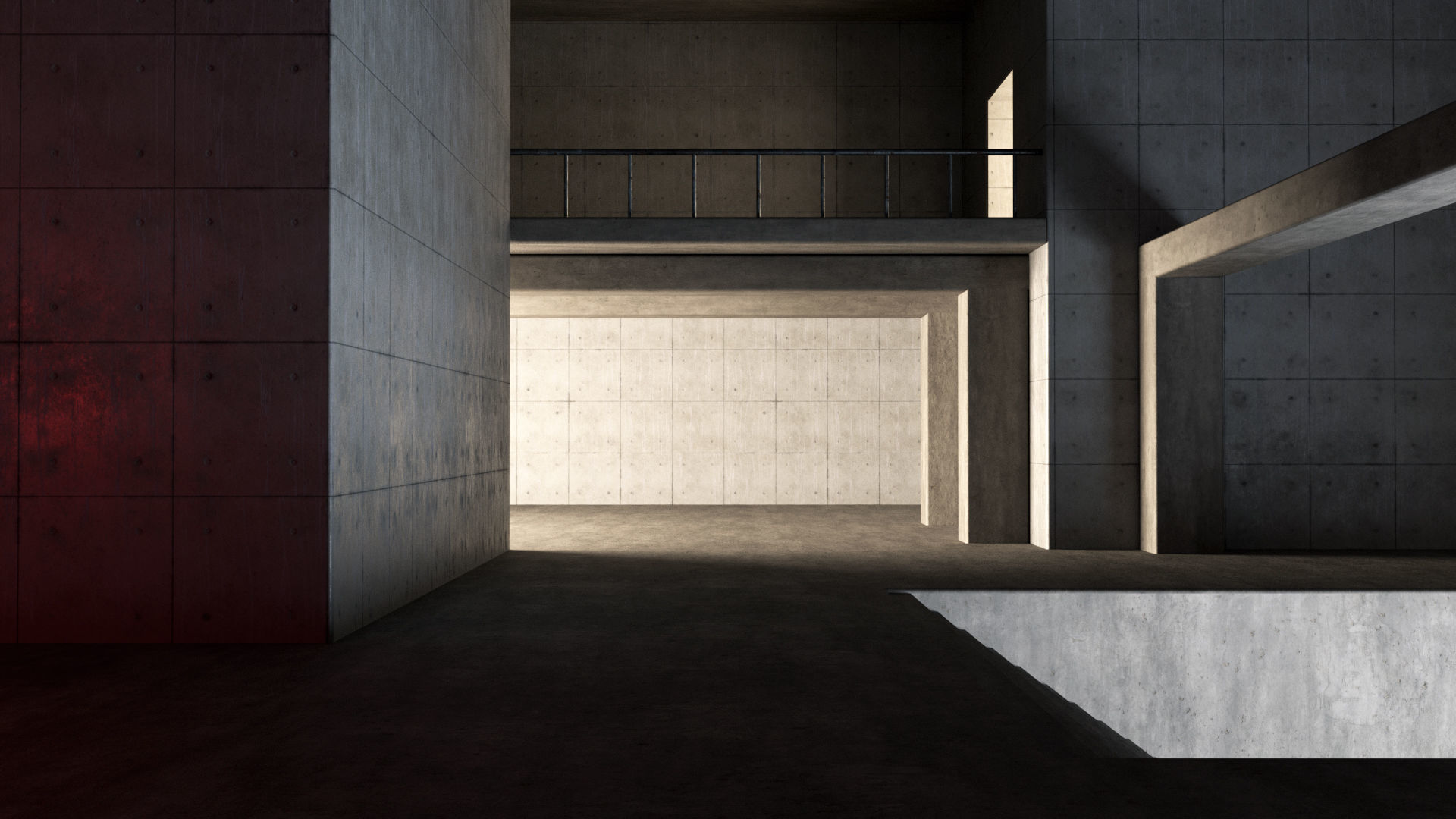 Empty room interior 07 3D model_2