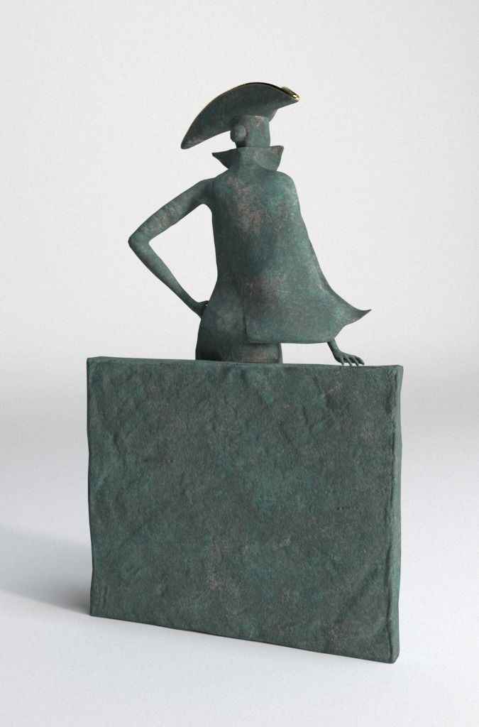 Bronze statuette - 3dsMax V-Ray - PBR - 47 cm - 18 inches 3D model_7