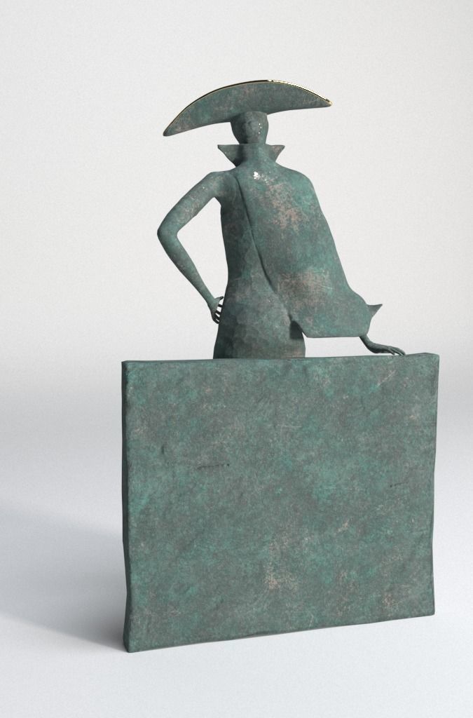 Bronze statuette - 3dsMax V-Ray - PBR - 47 cm - 18 inches 3D model_8