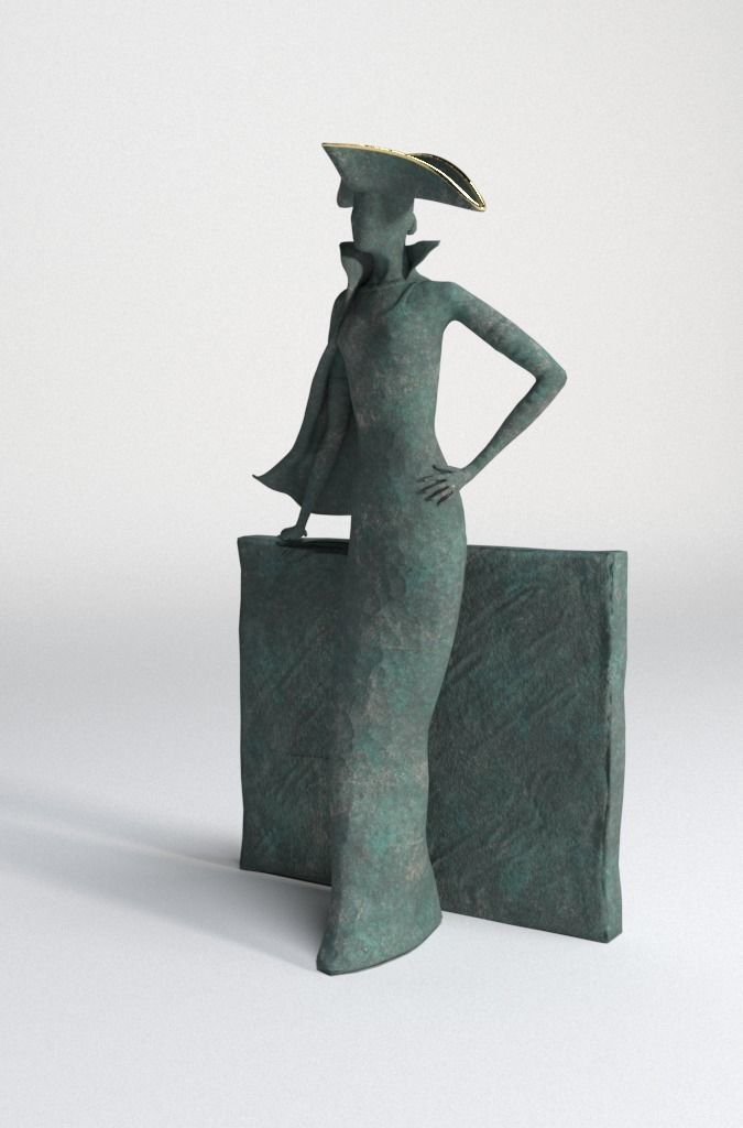 Bronze statuette - 3dsMax V-Ray - PBR - 47 cm - 18 inches 3D model_12