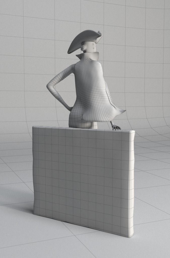 Bronze statuette - 3dsMax V-Ray - PBR - 47 cm - 18 inches 3D model_15