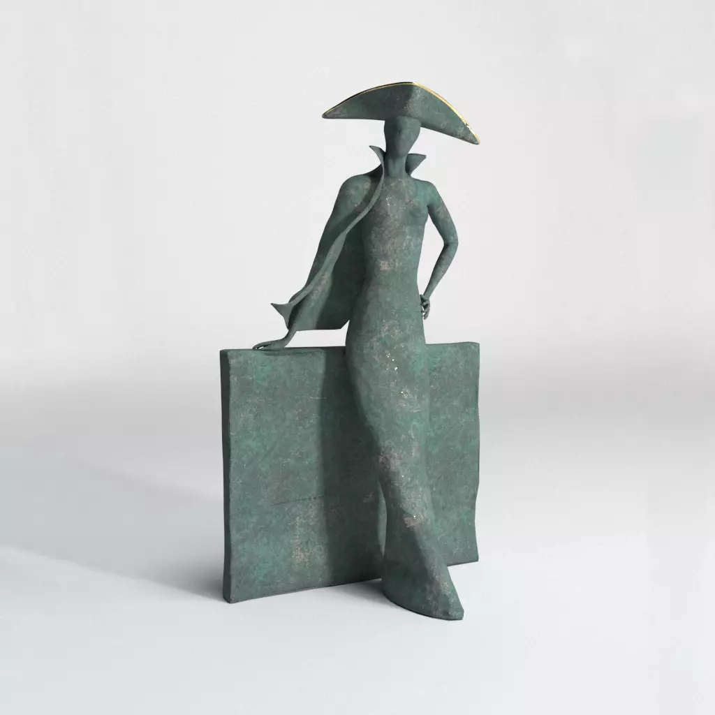 Bronze statuette - 3dsMax V-Ray - PBR - 47 cm - 18 inches 3D model_0