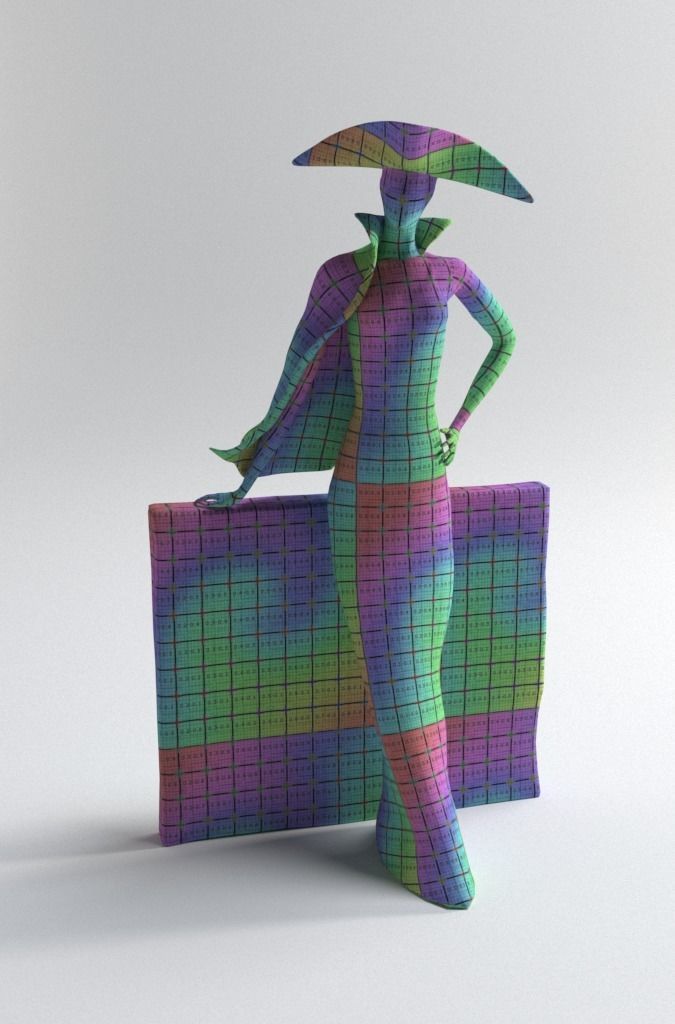 Bronze statuette - 3dsMax V-Ray - PBR - 47 cm - 18 inches 3D model_3