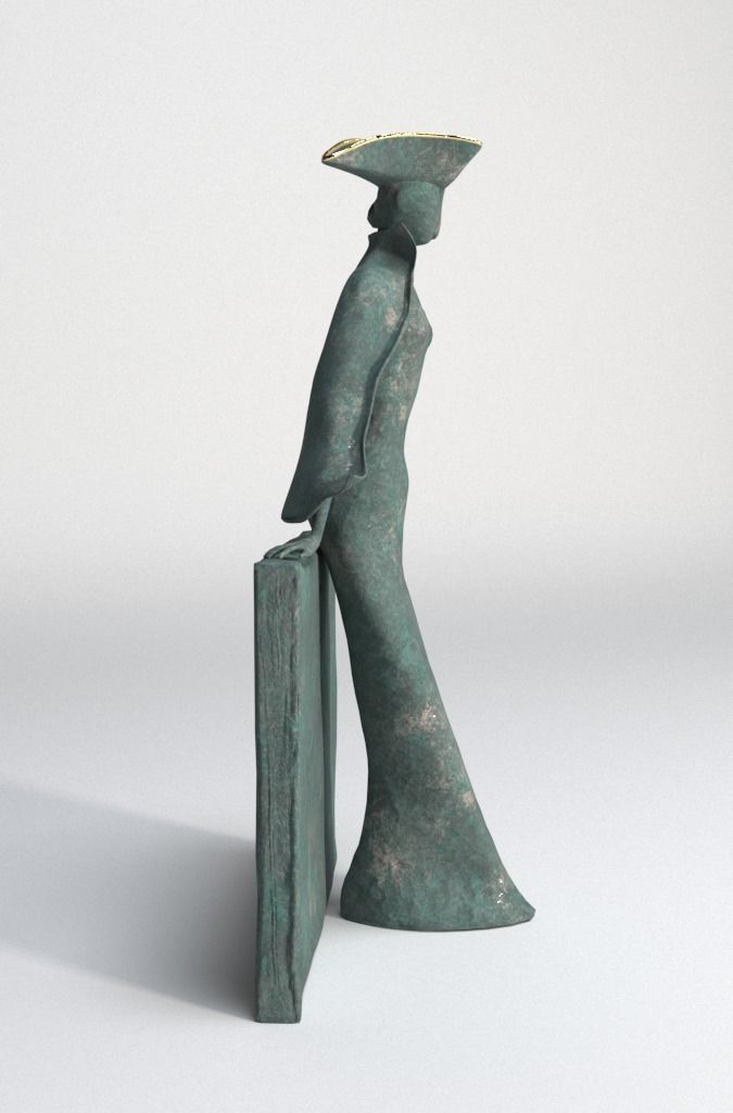 Bronze statuette - 3dsMax V-Ray - PBR - 47 cm - 18 inches 3D model_5