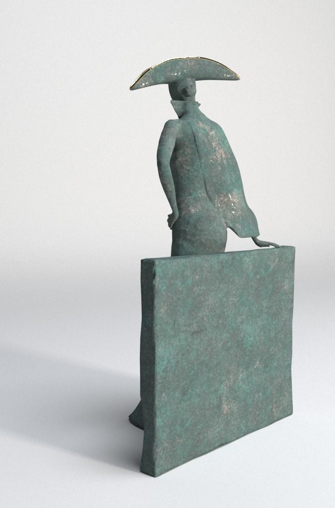 Bronze statuette - 3dsMax V-Ray - PBR - 47 cm - 18 inches 3D model_9