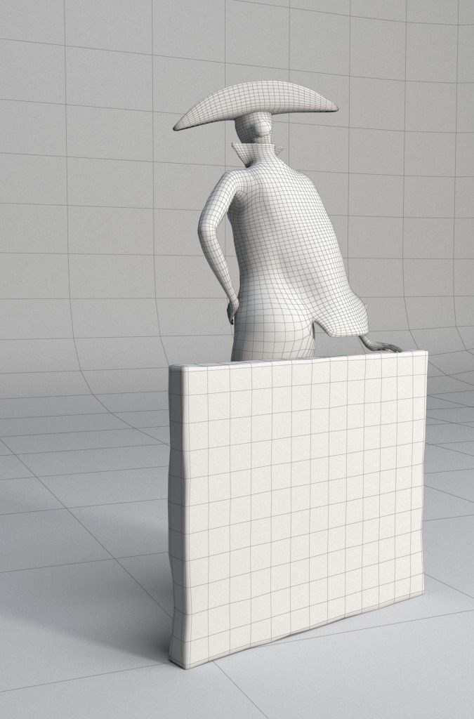 Bronze statuette - 3dsMax V-Ray - PBR - 47 cm - 18 inches 3D model_16