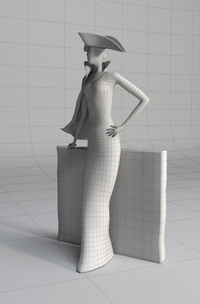 Bronze statuette - 3dsMax V-Ray - PBR - 47 cm - 18 inches 3D model_19